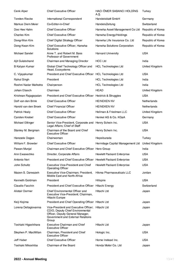 WEF Official Participants List 2022 - Page 13