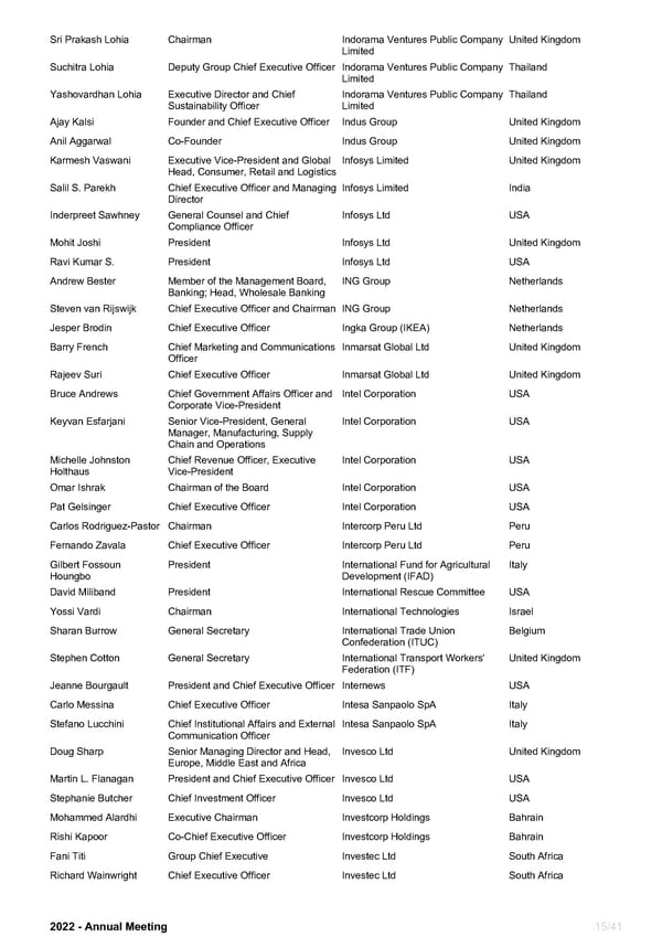 WEF Official Participants List 2022 - Page 15