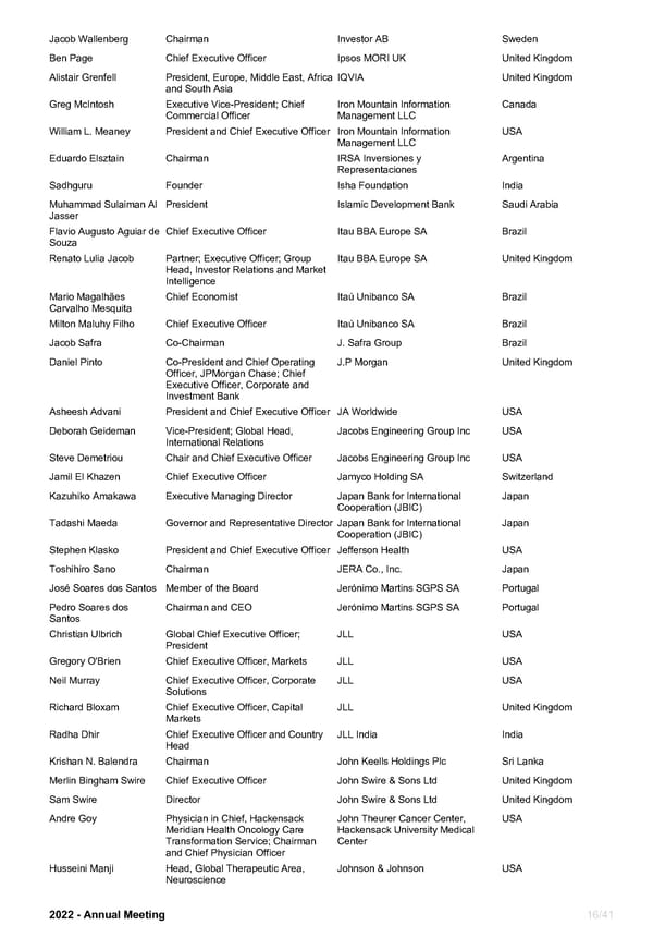 WEF Official Participants List 2022 - Page 16