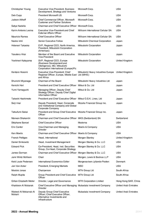 WEF Official Participants List 2022 - Page 20