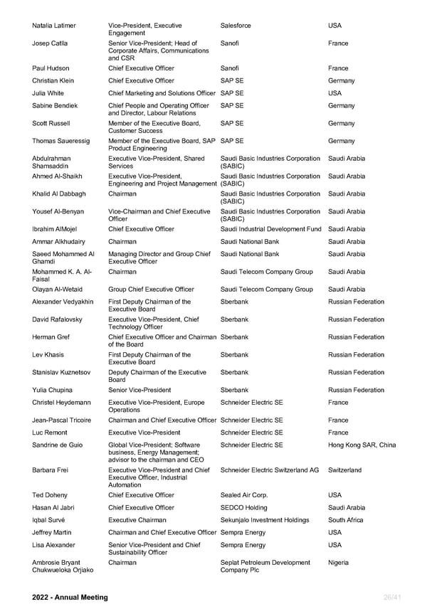 WEF Official Participants List 2022 - Page 26