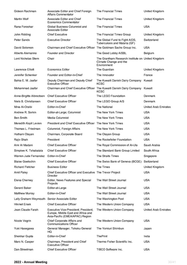 WEF Official Participants List 2022 - Page 30