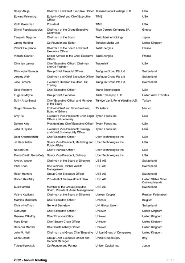 WEF Official Participants List 2022 - Page 31