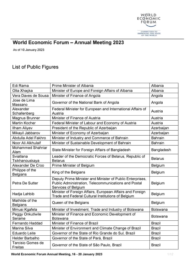 WEF List of Public Figures 2023 - Page 1