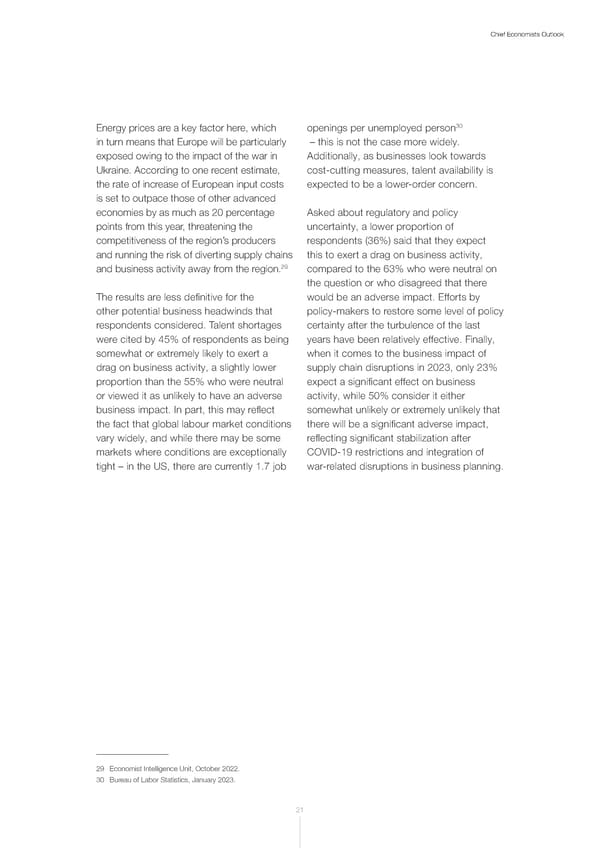 WEF Chief Economists Outlook 2023 - Page 21