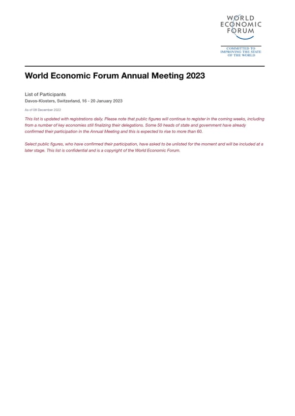 WEF 2023 List of Participants - Page 2